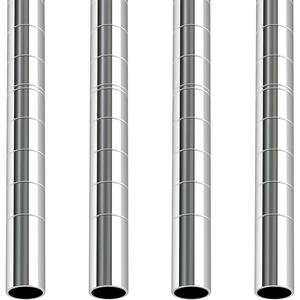 Poteaux empilables de style industriel Alera ALE pour étagères métalliques certifiées NSF, à assembler par enclenchement, 36 pouces de haut, argent (lot de 4) - Product Image 3
