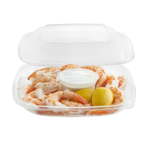 Ensaladera cuadrada de gran capacidad de 1450CC, contenedor de PET transparente reciclable de dos piezas al por mayor, multiusos para almacenamiento de fideos - Product Image 3