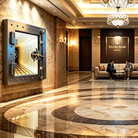Espejo Infinito LED Personalizado, Arte Mural para Puerta de Bóveda de Banco, Escultura 3D Iluminada de Acero Inoxidable 304, Decoración para Hotel o Museo