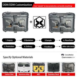 Caja Trasera Multifuncional Blindada <span class=keywords><strong>de</strong></span> Aleación <span class=keywords><strong>de</strong></span> Aluminio <span class=keywords><strong>de</strong></span> 45L 55L a Bajo <span class=keywords><strong>Precio</strong></span>, Caja Superior para Motocicleta, Scooter, Coche Eléctrico - Product Image 2