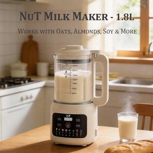 Máquina Automática para <span class=keywords><strong>Leche</strong></span> <span class=keywords><strong>de</strong></span> Avena, Almendras y Nueces, 220V, 8 en 1, 1.8L, Sin Lactosa, Vegana, Recipiente <span class=keywords><strong>de</strong></span> Vidrio, Autolimpiante, Control Táctil - Product Image 1
