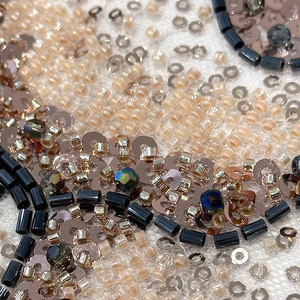 Kết cấu sóng đa màu sắc nặng nhiệm vụ kim cương mật độ cao sequined đính cườm thêu Dot căng cô gái váy cưới vải tuyn - Product Image 3