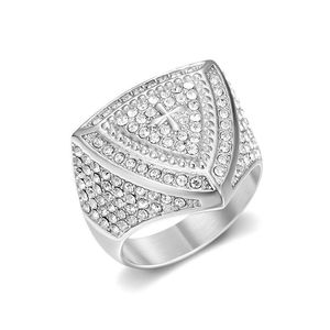 Nhẫn dấu ấn hình khiên chữ thập tam giác bằng thép không gỉ dành cho nam, thể hiện niềm tin tôn giáo, mạ bạc/vàng, trang sức đeo ngón tay - Product Image 5