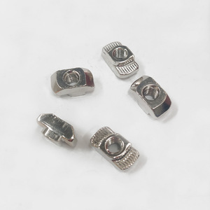 Écrous en T standard européens et chinois, écrous carrés en forme de bateau, en tailles 20, 30, 40, 45 mm, en acier nickelé - Product Image 1