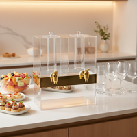 Distributeur de boissons en acrylique transparent, distributeur de boissons de qualité alimentaire respectueux de l'environnement, grande capacité de 6 L avec robinet