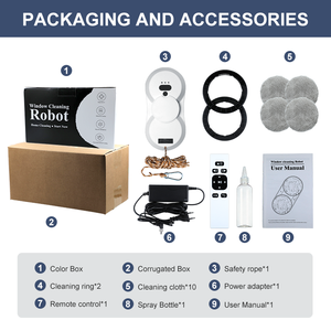 Robot nettoyeur de vitres pratique, adaptateur de corde de sécurité, manuel d'utilisation fourni, adapté aux bâtiments commerciaux, vente en gros disponible - Product Image 6