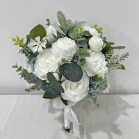 Bouquet de Mariage en Soie Blanc en Gros pour la Mariée, Fleurs Décoratives pour la Maison, Bouquets de Demoiselles d'Honneur