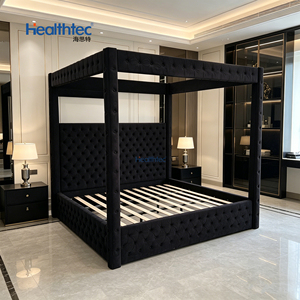 Nuovo Design Moderno <span class=keywords><strong>Letto</strong></span> Imbottito con Testiera Trapuntata in Legno, Misura Queen e King, <span class=keywords><strong>per</strong></span> Casa e Appartamento - Product Image 4