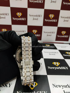 <span class=keywords><strong>Orologio</strong></span> di Lusso Personalizzato con Moissanite VVS di Alta Qualità, Stile Hip-Hop Completamente Tempestato di Diamanti in <span class=keywords><strong>Oro</strong></span> Rosa, <span class=keywords><strong>Orologio</strong></span> Meccanico <span class=keywords><strong>Automatico</strong></span> - Product Image 4