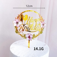 Vente en gros d'usine - Décorations de gâteau en acrylique pour anniversaire, Saint-Valentin, Pâques, Noël - 6 styles différents - Écologiques - Pour les fêtes