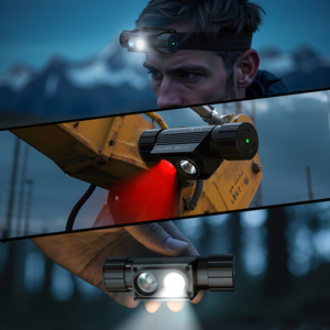 Tank007 Dual Light Head Lamp Magnetic Rechargeable Uniform Red Light High Power <strong>Headlamp</strong> for Nighttime Outdoor Hunting Hiking - Product Image 2