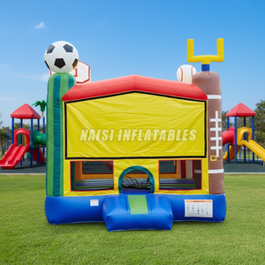 Thème sportif Bounce House Château gonflable Fête en plein air Moon <span class=keywords><strong>Jumpy</strong></span> House Kids Moonwalk avec ventilateur à vendre - Product Image 1