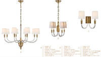 Lámpara de Techo Colgante de Latón de Alta Gama, Estilo Americano, Color Cobre Dorado Antiguo, para Sala de Estar y Comedor, con Luces LED