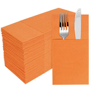 Serviettes jetables effet lin avec poche intégrée pour couverts, serviettes avec poches pour mariage, Noël, Thanksgiving, anniversaire - Product Image 3