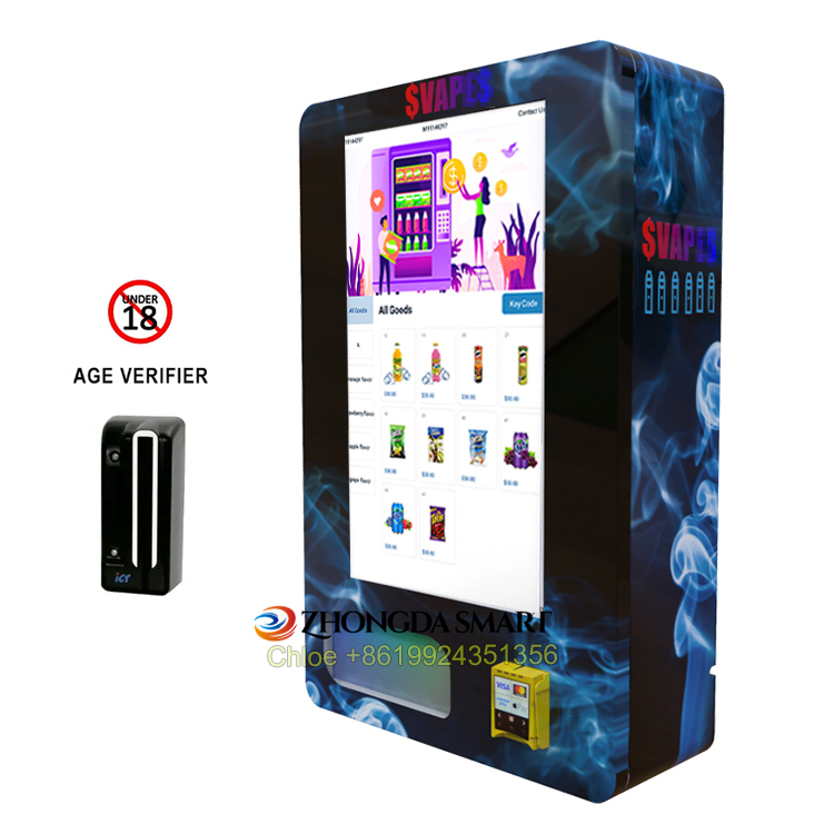 Preço de fábrica Personalizado Envoltório Inteligente Pequeno 32 "Touch Screen Wall Vending Machine Com Verificação Da Idade maquina expendedora