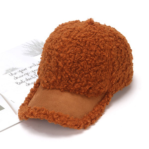 Berretto da Baseball con cuciture in lana di agnello nuova moda invernale da donna contratto cappello invernale freddo all'aperto - Product Image 3