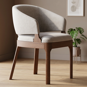 Modern Midcentury Teak Wood Upholstered <b>Dining</b> <b>Armchair</b> Backrest Eco-Friendly Solid Wood Chair for Home Furniture - Product Image 2