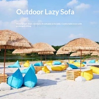 JUN HENG Ensemble de poufs de relaxation d'extérieur, imperméable et résistant aux UV, rembourré en EPS, pour la plage, la cour, le balcon et la terrasse