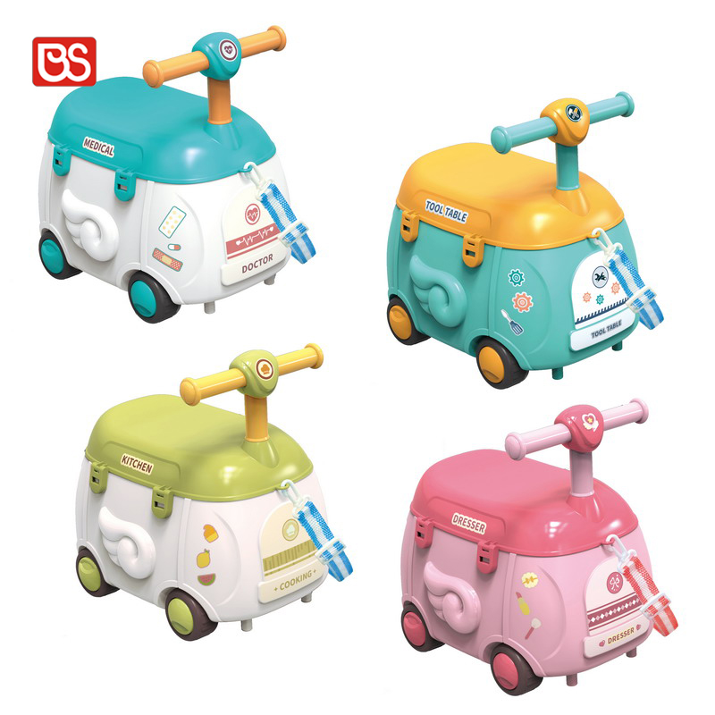 Машинка Монтессори 2 в 1 BS 24 шт., развивающий набор врачей для детей, тележка, игрушечный медицинский инструмент, игровой набор