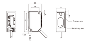 Akusense MLD25-200NV 120-280Mm Rs485 V/I Analog Tam Giác Đo Laser Cảm Biến Chuyển Quang Điện Cảm Biến Phản Xạ - Product Image 2
