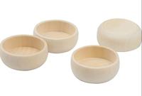 Petit bol en bois massif sculpté écologique pour le bricolage – Mini bol rond en bois brut – Cadeaux d'affaires