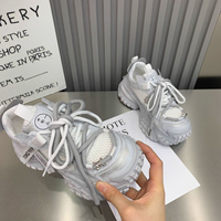 Baskets décontractées à lacets pour femmes, style 'Dad Shoes', à semelle épaisse et compensée, pour le printemps