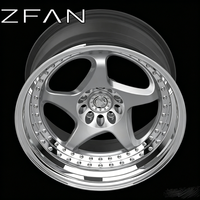 Rines de Aleación ZFAN 5x100 112 114.3 120 de 17-20 Pulgadas, 2 Piezas, Forjados en 6061-T6, Cinco Radios, Acabado Espejo, Compatibles con Nissan GTR 370Z, Audi S3, M2