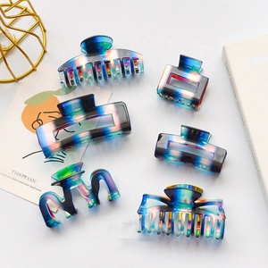 MIO venta al por mayor Gran pelo brillante cangrejo mariposa onda acrílico pinzas para el pelo brillo geométrico para mujer señora pelo grueso - Product Image 2