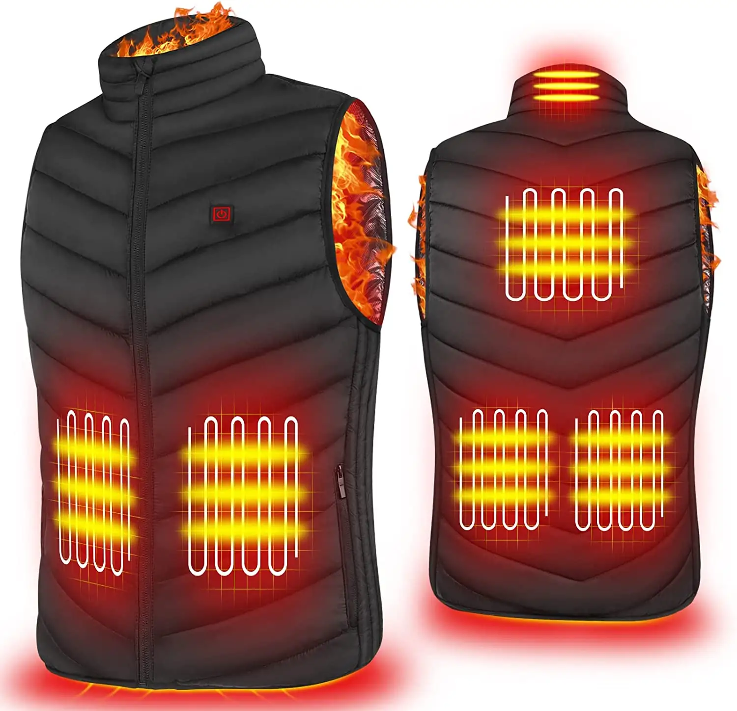 Usb 5V Smart Battery Electric Heated Winter Warm Thermal Cotton Men Women Unisex Heating Vest Gilet Jacket