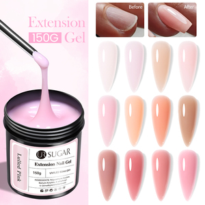 UR zucchero 150g di grande capacità di spessore auto livellamento di gelatina rosa <span class=keywords><strong>Gel</strong></span> costruttore in vaso <span class=keywords><strong>professionale</strong></span> forte estensione del chiodo <span class=keywords><strong>Gel</strong></span> per il salone - Product Image 1