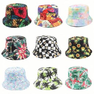 Flower Animal Cartoon Printed Fisherman <b>Hat</b> Reversible Bucket Cap <b>Hat</b> - Product Image 2