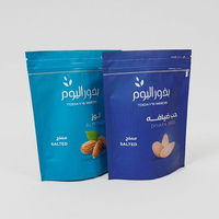 Op maat gedrukte, voedselveilige Doypack stand-up pouch met hersluitbare ziplock, van Mylar, voor noten, amandelen, pistachenoten en andere snacks.