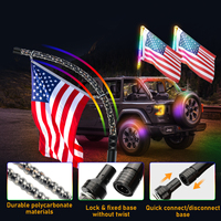 Luz LED tipo látigo para vehículos todoterreno, ajuste universal, luz impermeable para mástil de bandera con control remoto inalámbrico, múltiples modos
