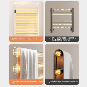 Sèche-serviettes électrique intelligent avec chauffage et séchage, design moderne, 4 barres, sans perçage, en alliage d'aluminium pour salle de bain - Product Image 5