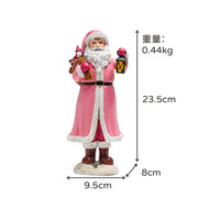 Estatua de Santa Claus de Resina Rosa con Linterna, Adorno Festivo Navideño para Mesa, Decoración Artesanal para Ventana de Interiores, Regalo