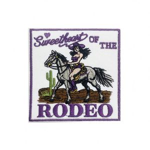 Parche Bordado Termoadhesivo Rosa con Diseño de Botas de Vaquera, Herradura y la Frase 'Yall Rodeo Mom' para Decoración de Ropa, Sombreros y Bolsos - Product Image 3