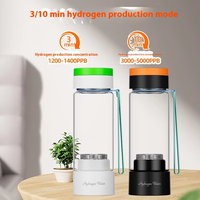 Générateur d'eau riche en hydrogène portable 420 ml 5000 PPB Orp H2, bouteille d'eau riche en hydrogène avec technologie SPE PEM, vente en gros