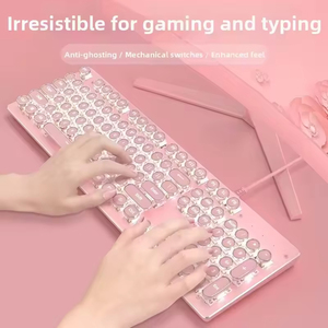 Punk Style <b>USB</b> Wired Mechanical Full Size <b>Keyboard</b> New LED Backlit 104 Keys Desktop Aluminum Alloy Panel - Product Image 5