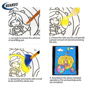Kit di carta vetrata colorata dipingi sabbia colorata disegna giocattolo Set da disegno fai da te <span class=keywords><strong>pittura</strong></span> di sabbia artigianale per bambini - Product Image 4