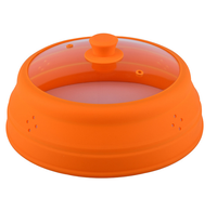 Couvercle pliable en silicone pour verre, protection anti-éclaboussures, couvercle pliable en silicone pour micro-ondes, couvercle de pot en verre trempé et silicone
