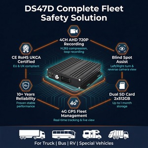 Enregistreur vidéo <span class=keywords><strong>mobile</strong></span> 4CH 360° sans angle mort avec caméra latérale/arrière, GPS 4G, double carte SD, vision nocturne, garantie 1 an, télécommande - Product Image 6