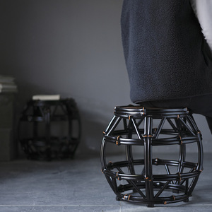 <b>Bamboo</b> Drum <b>Stool</b> Antique Style Round Tea <b>Stool</b> Ming Qing Classical Home <b>Stool</b> - Product Image 4