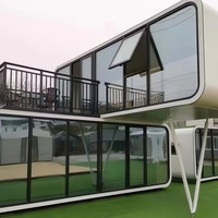 Cabine extérieure 3 chambres à coucher Twin Skin Grande villa Cabine portable préfabriquée de luxe pour le glamping Maison avec toilettes