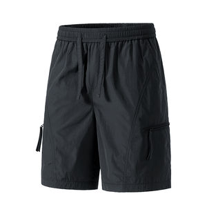 Pantalones cortos y overoles de seda helada de cinco puntos para hombre, personalizados con logo, novedad de verano 2025, de corte alto, ajustado, holgado y versátil. - Product Image 3