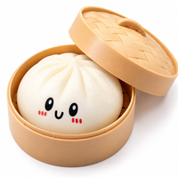 Giant Squishy Dumpling 25cm 15cm, Bao Bun Squishy Géant 10 pouces, Boule Squishy à remontée lente, Jouet anti-stress avec boîte de cuisson vapeur, Entrepôt USA