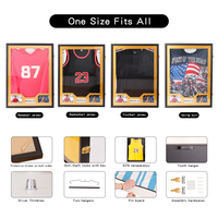 Kotak pajangan jersey kayu 60x80cm, dapat dikunci, dengan alas emas, bingkai kayu untuk kaos baseball, basket, sepak bola, hoki