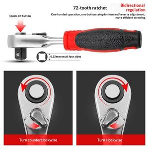 MINI Ratelratel Sleutel Handmatige Bit Snelle Momentsleutel 6.35mm Batchkop Steeksleutelhandvat CRV Materiaal Kwaliteit Sleutel - Product Image 3