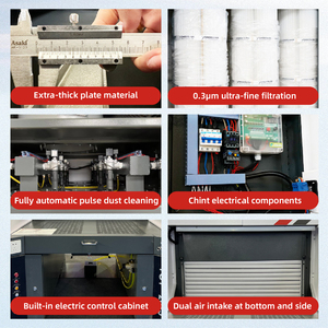 Table de ponçage pour pièces automobiles avec filtre, système de purification et de collecte des poussières à nettoyage automatique par impulsions, aspiration à double flux d'air - Product Image 5