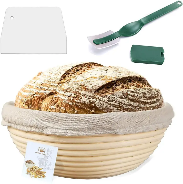 แปรงหมักขนมปังไม้ไผ่เครื่องมือ Scraper สําหรับเบเกอรี่ผ้า Liner แป้งเดนมาร์กปัดมาการอง Mat ตะกร้าไม้ก้อน