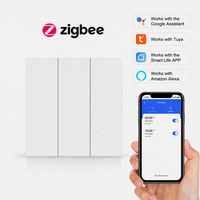 Interrupteur intelligent T10 avec clavier, panneau en verre mat AG, Zigbee 3.0, commande vocale à distance, compatible UE, fonctionne avec l'application Tuya Smart, design minimaliste